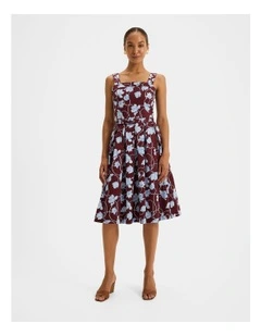 Daphne Floral Sun Dress in Bordeaux