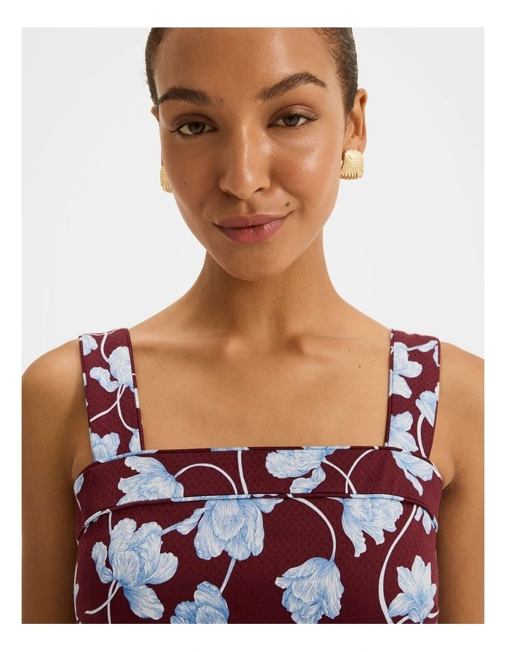 Daphne Floral Sun Dress in Bordeaux image 3