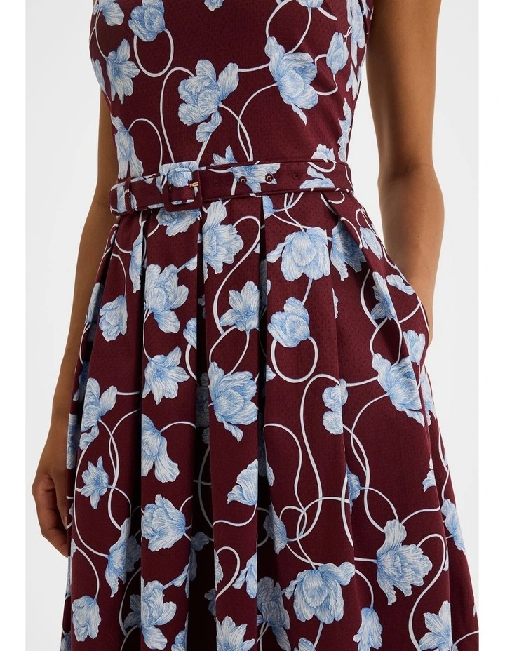 Daphne Floral Sun Dress in Bordeaux image 4