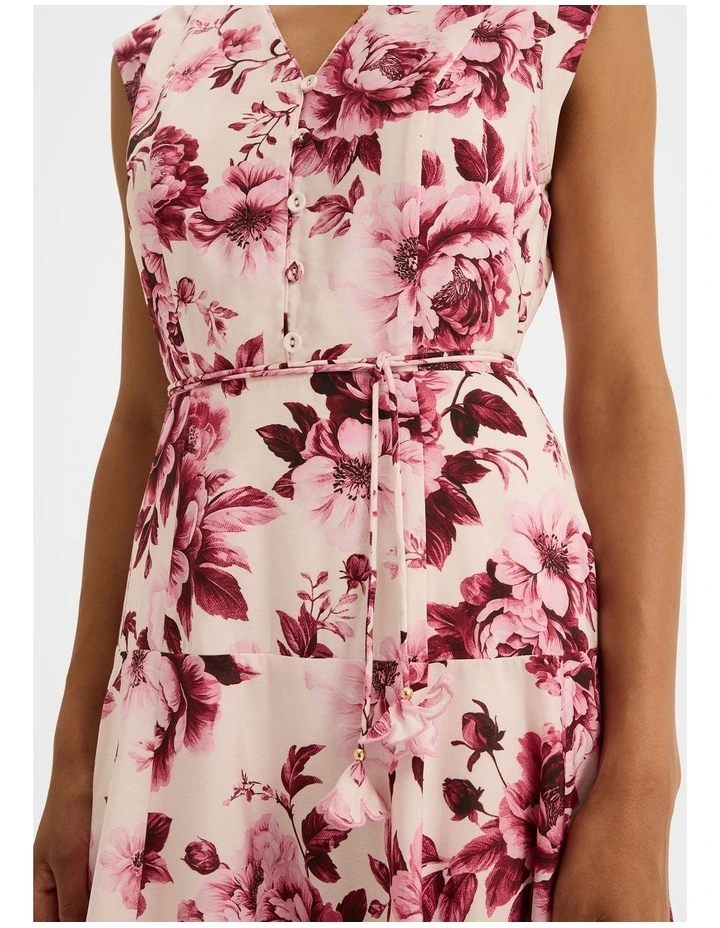 Edie Floral Midi Dress in Pink image 4