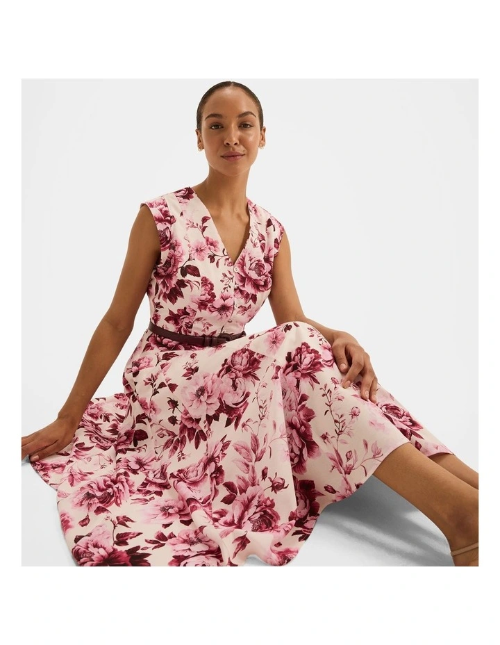 Edie Floral Midi Dress in Pink image 6