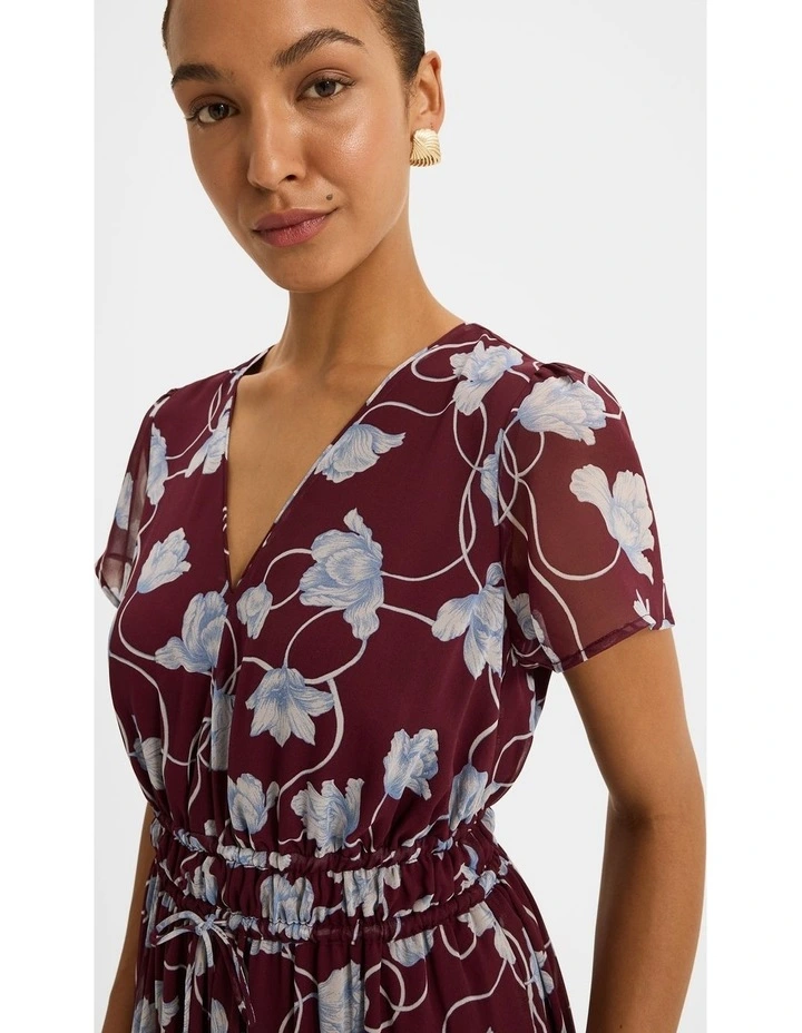 Daphne Floral Maxi Dress in Bordeaux image 3