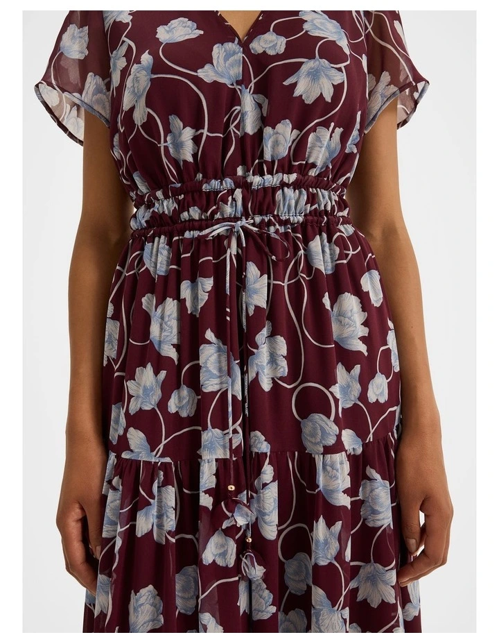 Daphne Floral Maxi Dress in Bordeaux image 4