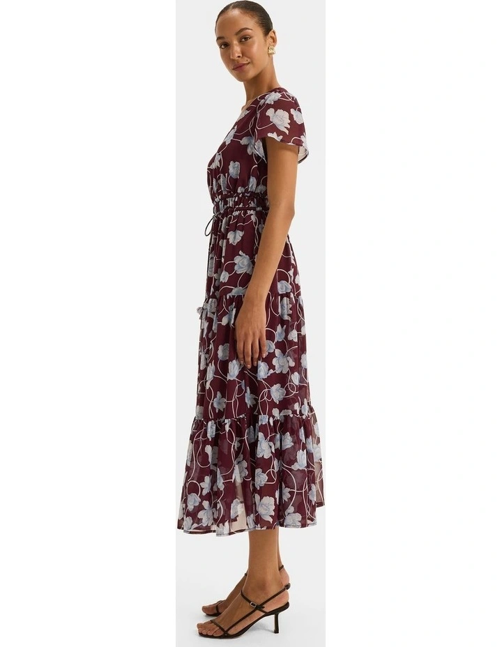 Daphne Floral Maxi Dress in Bordeaux image 6