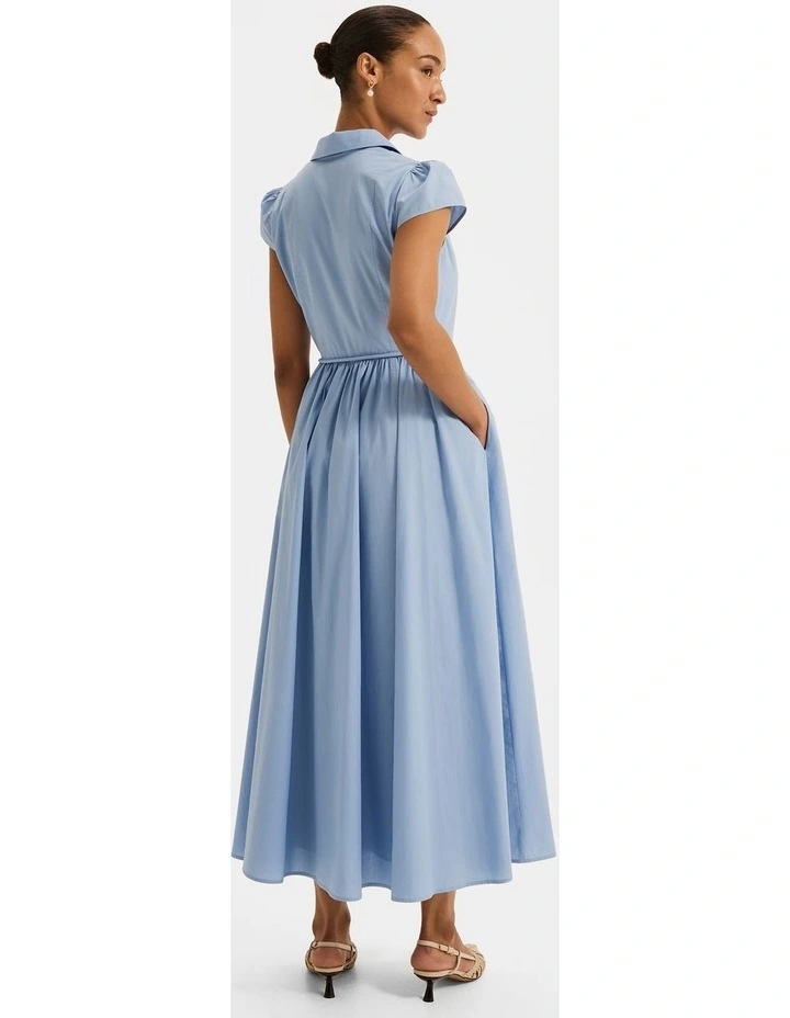 Colette Shirt Dress in Blue image 2