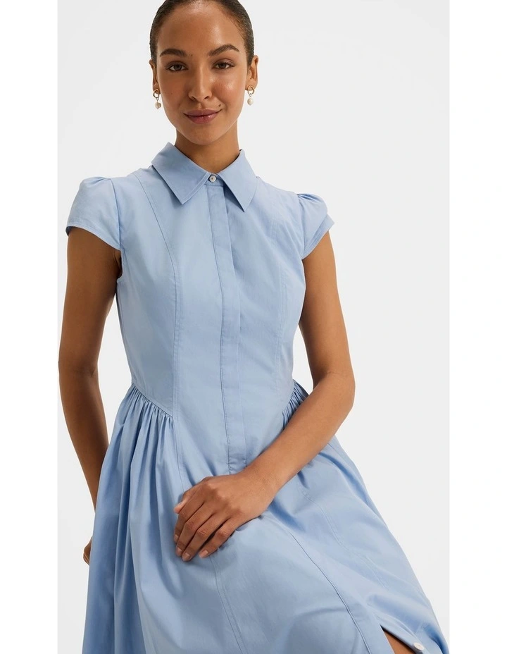 Colette Shirt Dress in Blue image 3