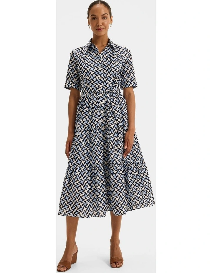 Checkers Shirt Dress in Blue image 1