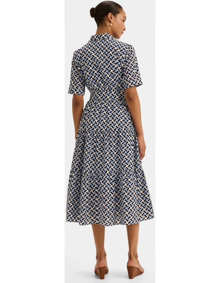 Checkers Shirt Dress in Blue image 2