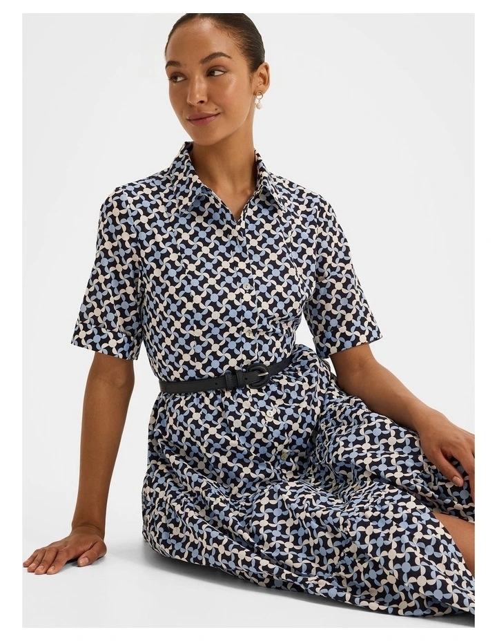 Checkers Shirt Dress in Blue image 5