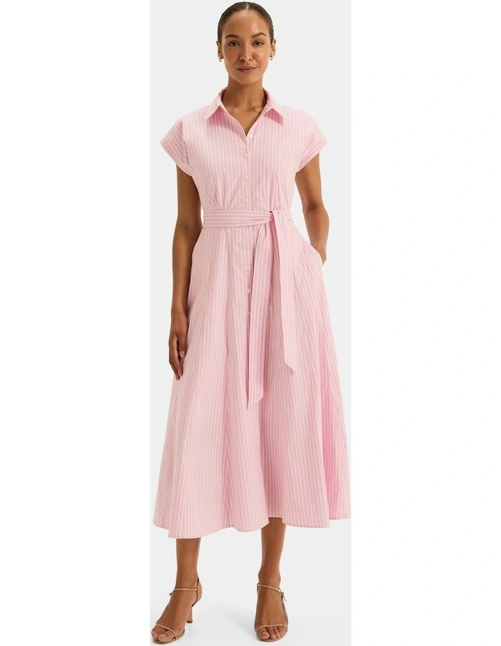 Candice Shirt Dress in Pink image 3