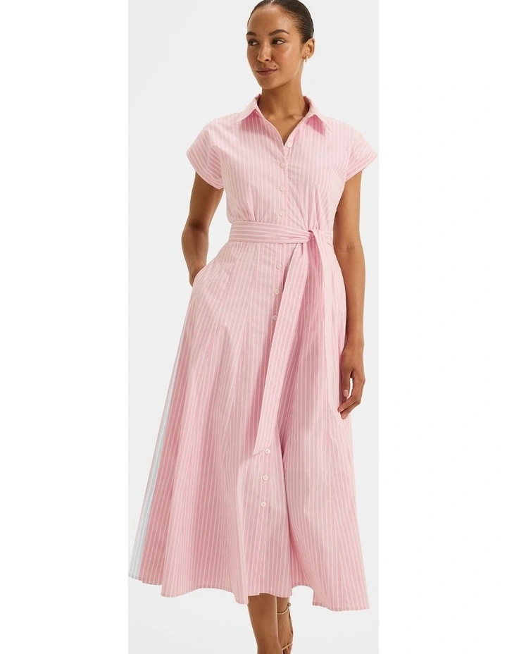 Candice Shirt Dress in Pink image 4