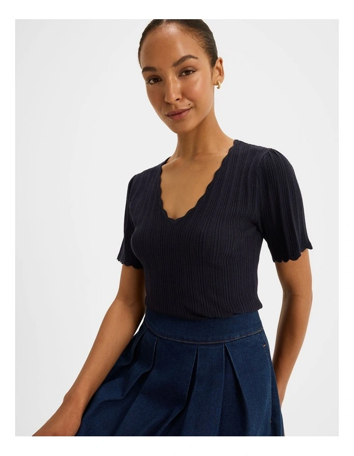 Valetta Knit Top in Ink image 1