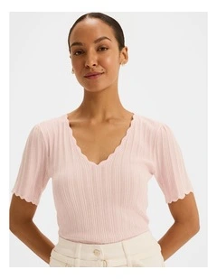 Valetta Knit Top in Blush Pink