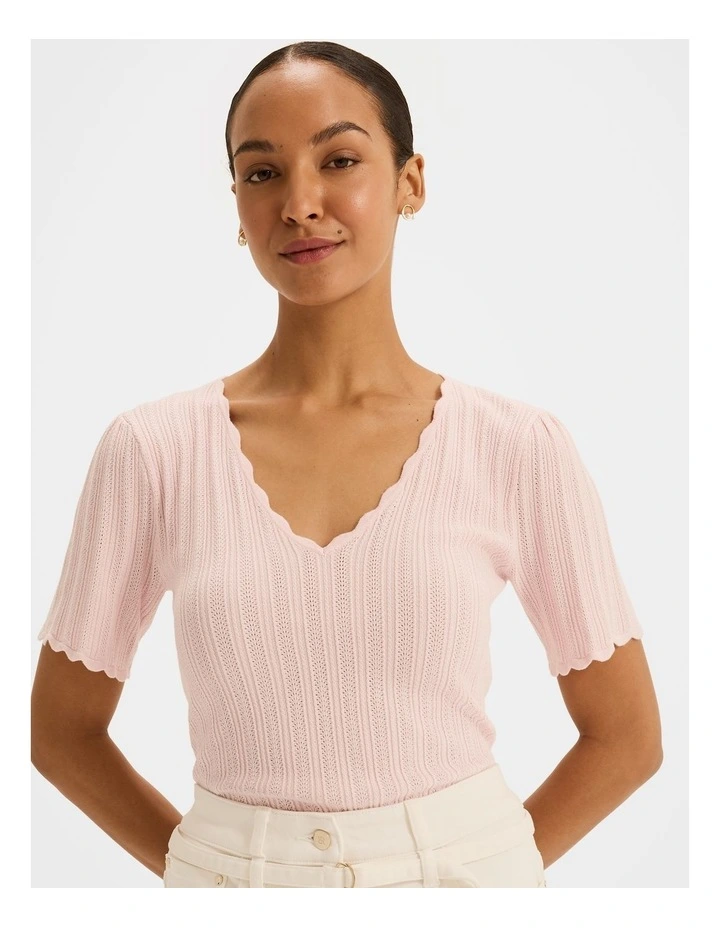 Valetta Knit Top in Blush Pink image 1