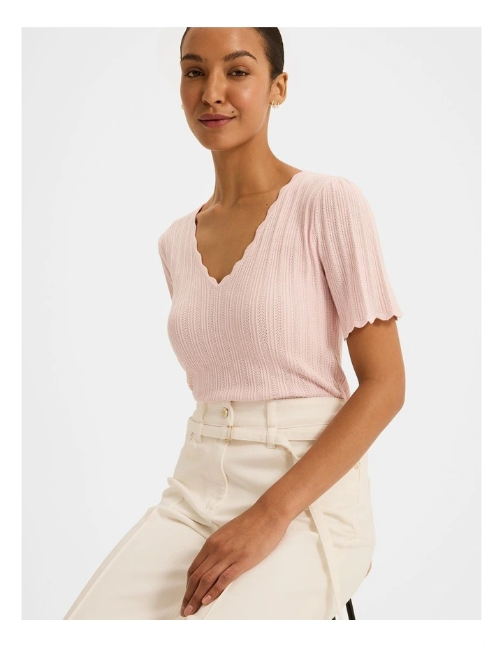 Valetta Knit Top in Blush Pink image 4