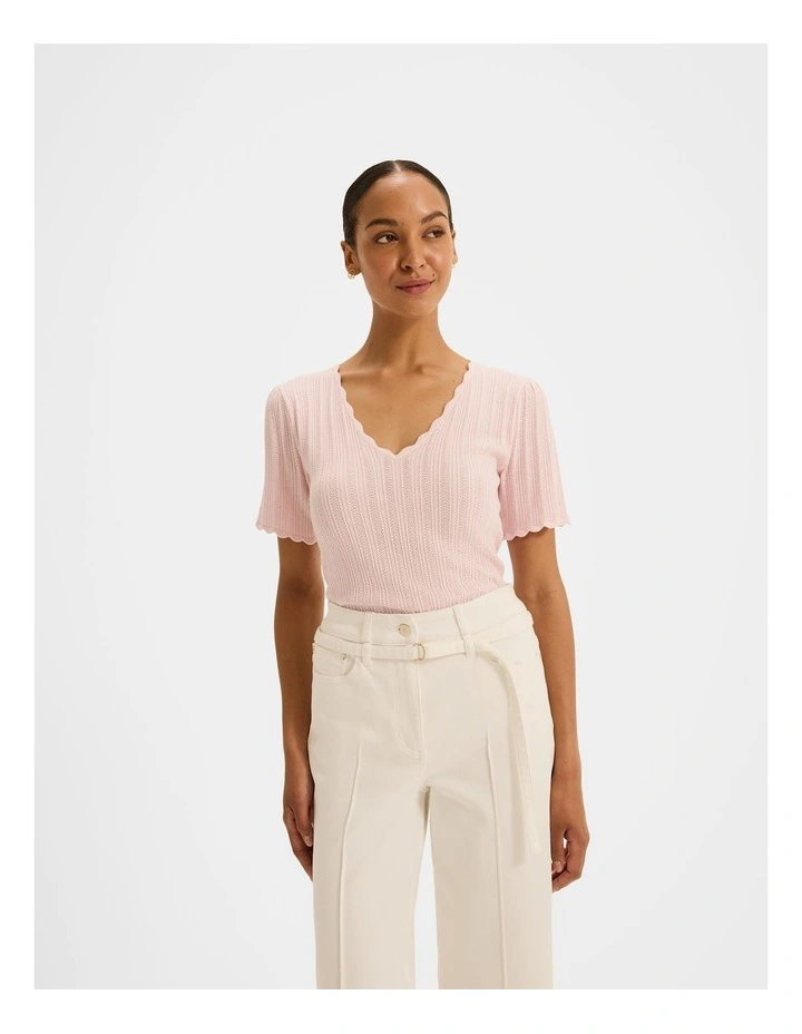 Valetta Knit Top in Blush Pink image 5