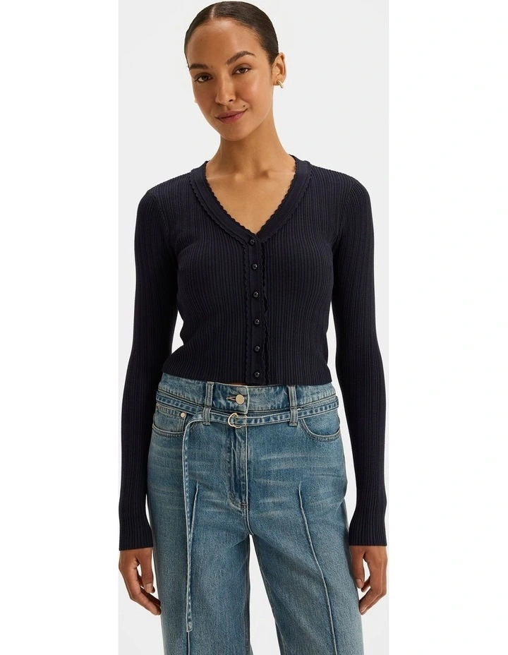 Caitlyn Crop Cardigan in Ink image 1