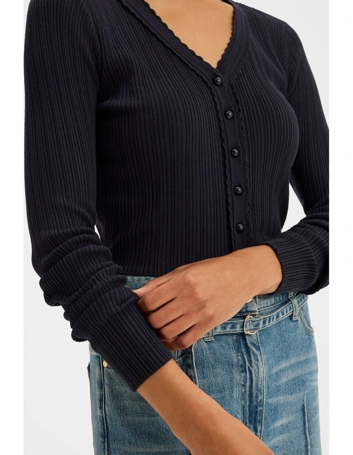 Caitlyn Crop Cardigan in Ink image 5