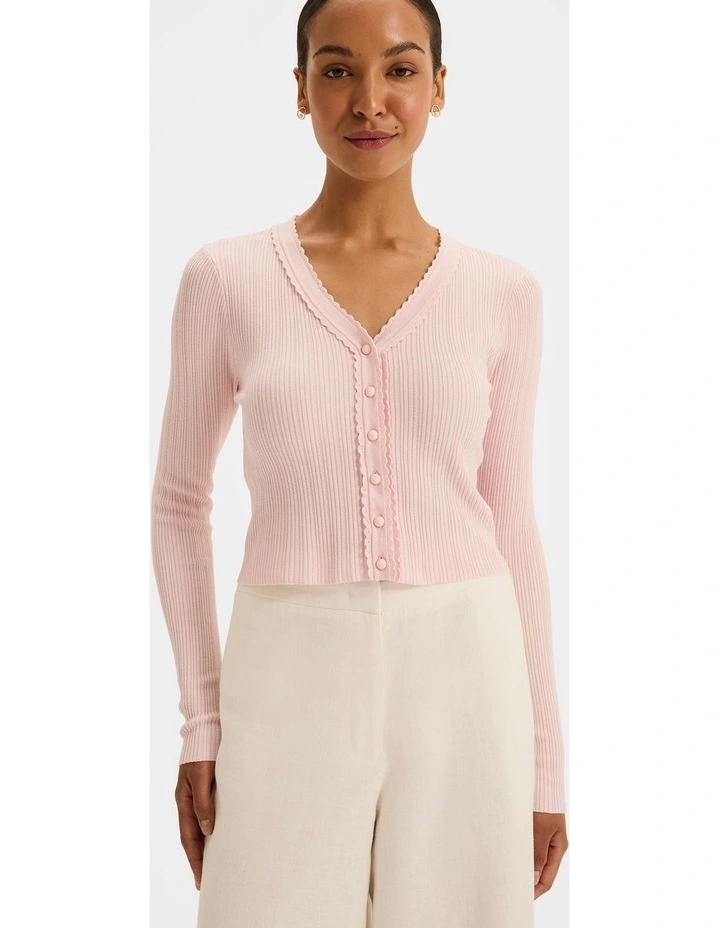 Caitlyn Crop Cardigan in Soft Pink image 1