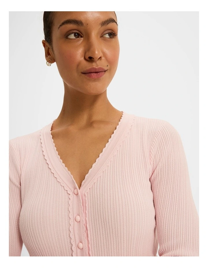 Caitlyn Crop Cardigan in Soft Pink image 4