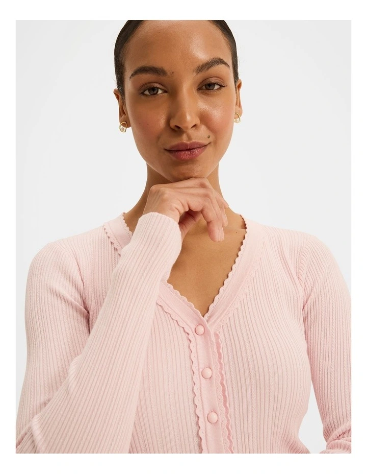 Caitlyn Crop Cardigan in Soft Pink image 5