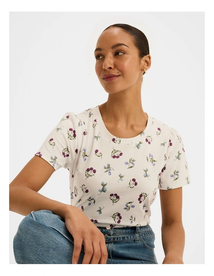 Eliza Cotton Tee in Ivory image 1