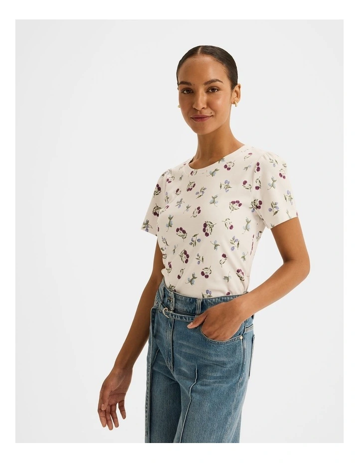 Eliza Cotton Tee in Ivory image 3