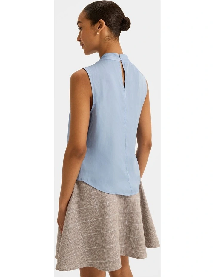 Maeve Twist Neck Blouse in Blue image 2