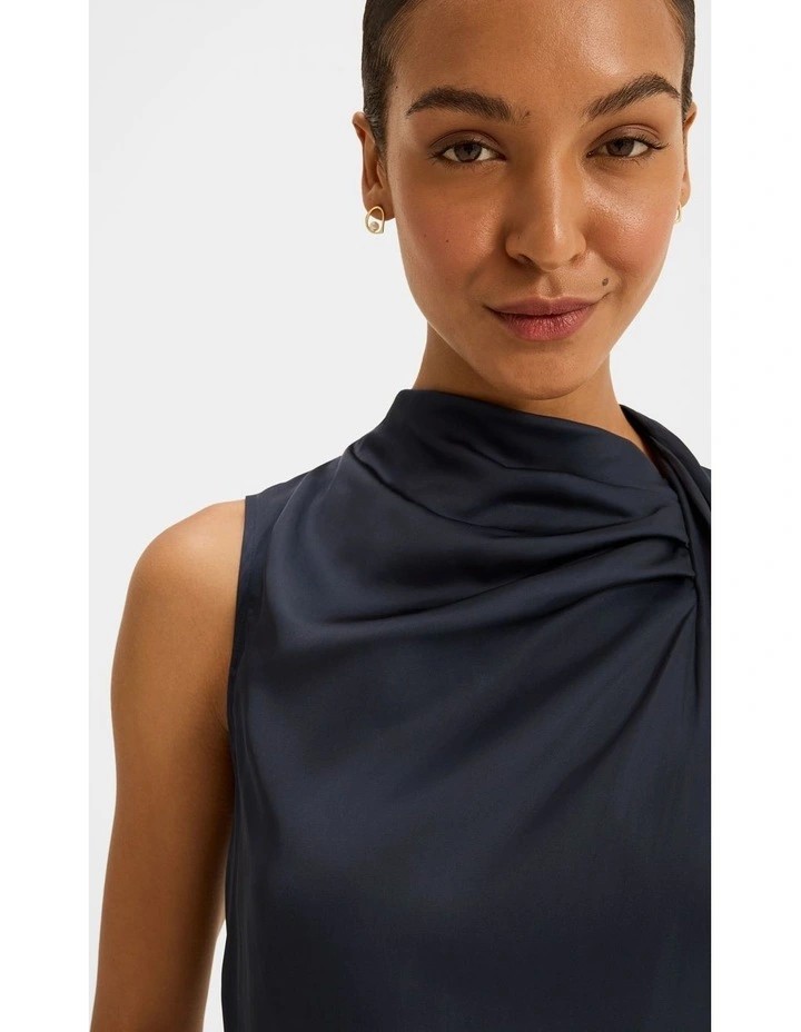 Maeve Twist Neck Blouse in Ink image 4