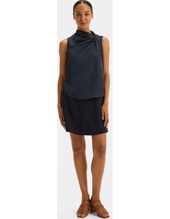 Maeve Twist Neck Blouse in Ink image 6