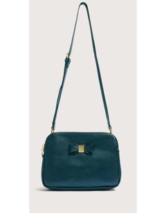 Bow Cross Body Bag in Dark Emerald