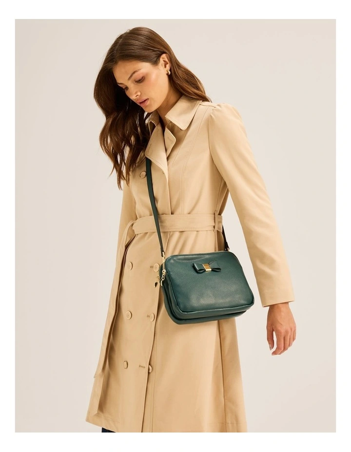 Bow Cross Body Bag in Dark Emerald image 2