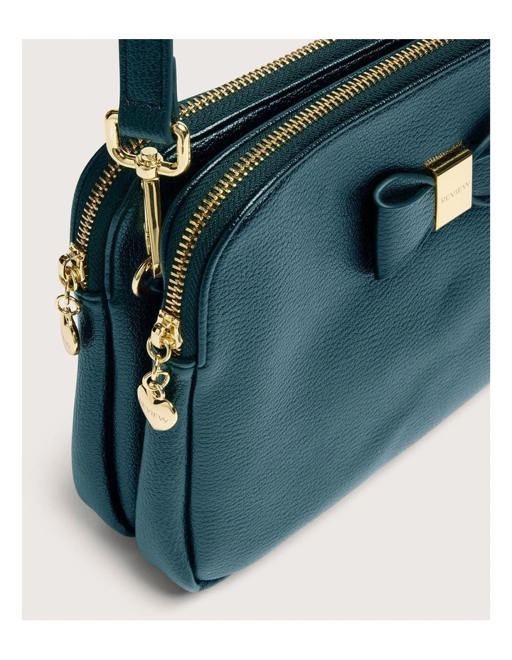 Bow Cross Body Bag in Dark Emerald image 3