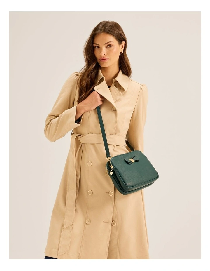 Bow Cross Body Bag in Dark Emerald image 5