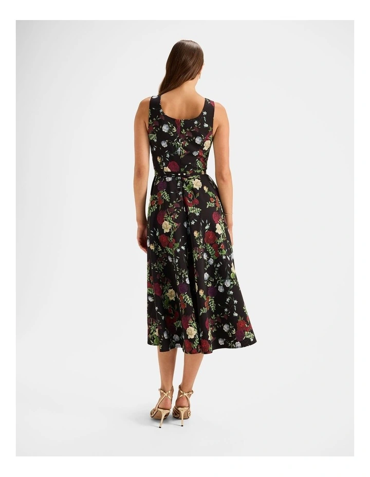 Soiree Midi Dress in Black image 2