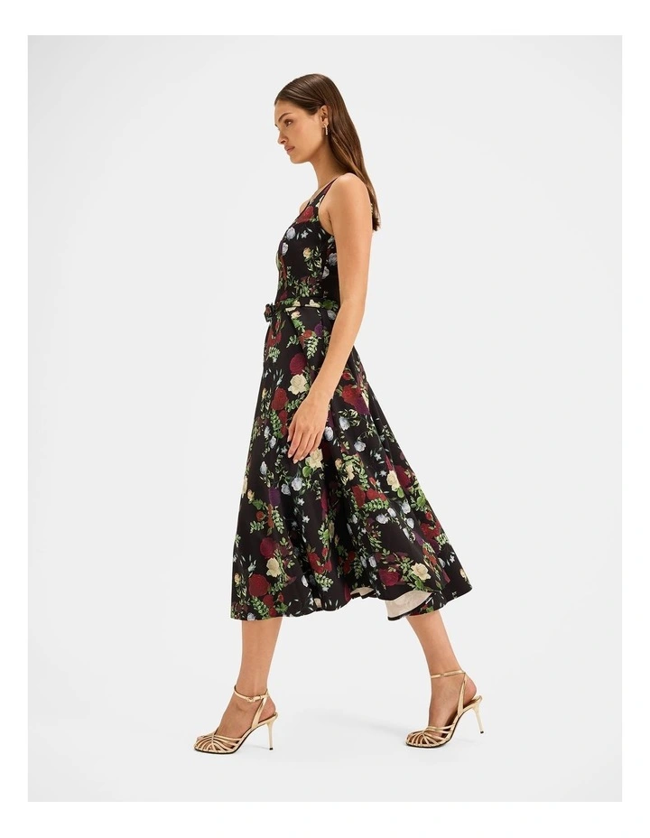 Soiree Midi Dress in Black image 6