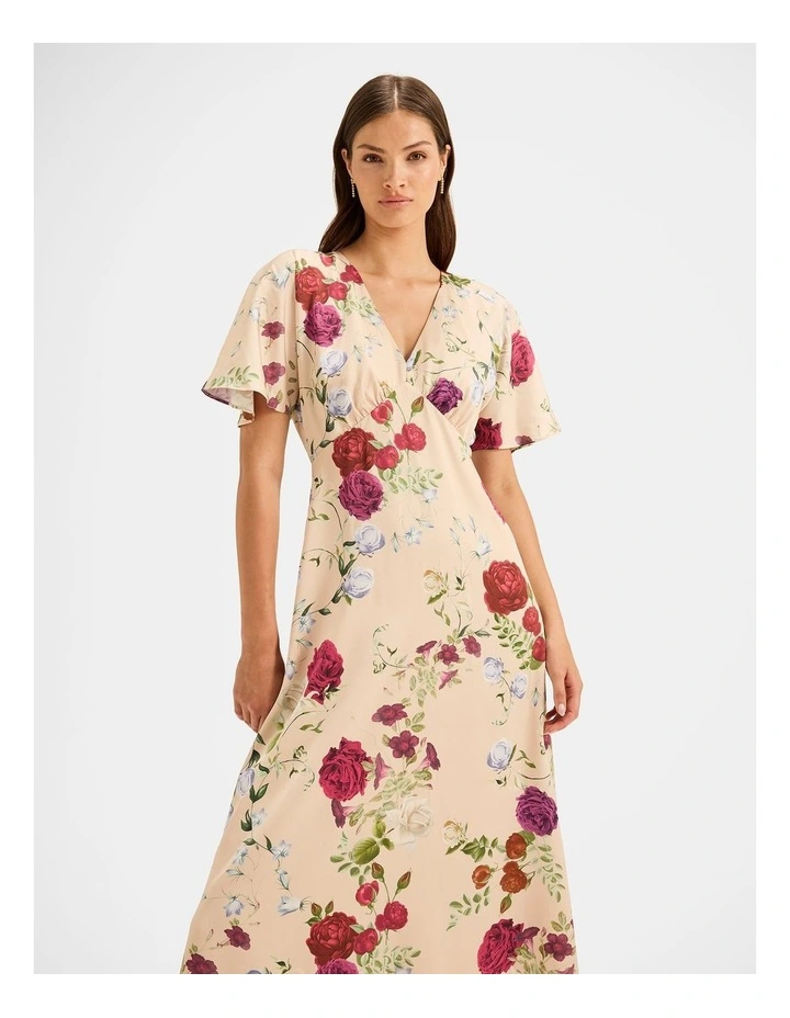 Soiree Satin Dress in Multi image 4