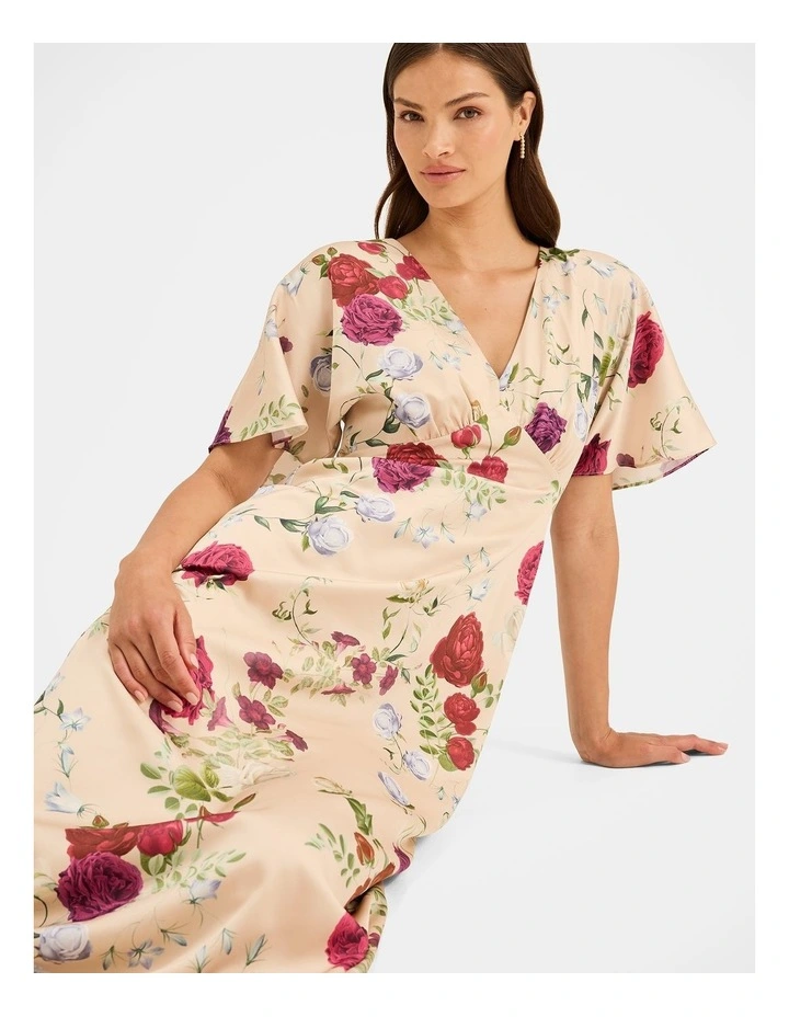 Soiree Satin Dress in Multi image 5