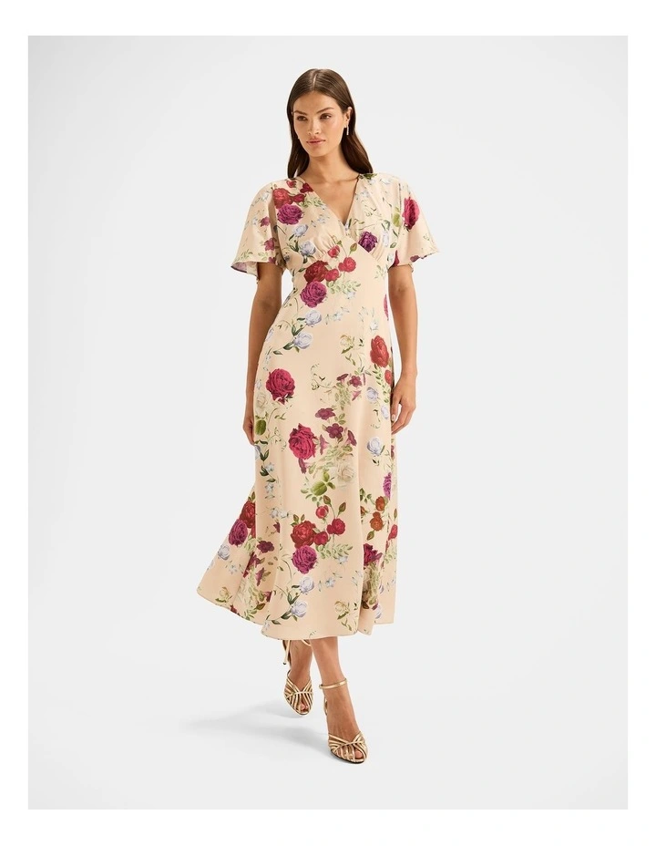 Soiree Satin Dress in Multi image 6