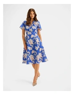 Saltbloom Midi Dress in Sea Blue