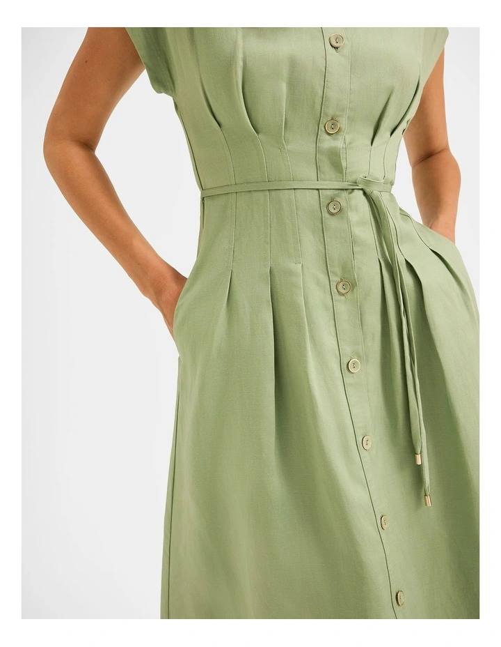 Marine Shirt Dress in Spring Green image 4