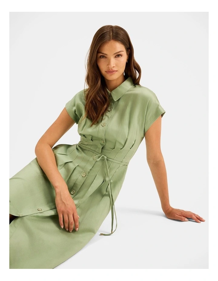 Marine Shirt Dress in Spring Green image 5