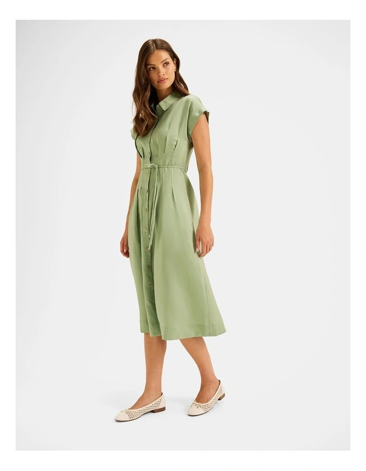 Marine Shirt Dress in Spring Green image 6