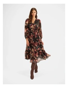 Garden Noir Maxi Dress in Black