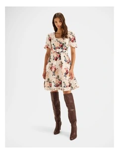 Winter Garden Mini Dress in Ivory