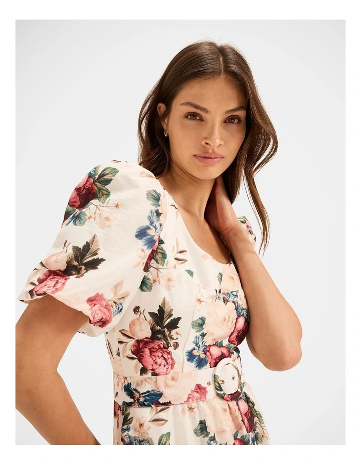 Winter Garden Mini Dress in Ivory image 3