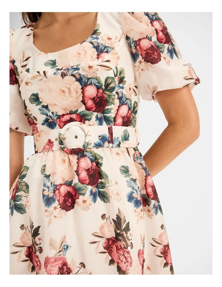 Winter Garden Mini Dress in Ivory image 4