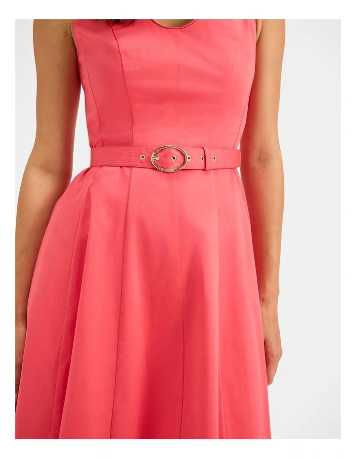 Leah Midi Dress in Pink Grapefruit image 4