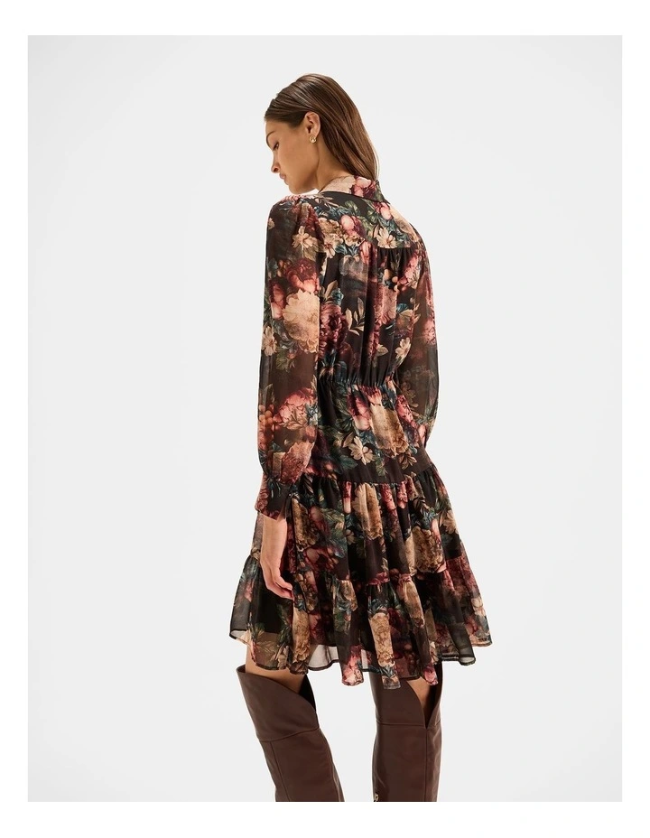 Garden Noir Mini Dress in Black image 2