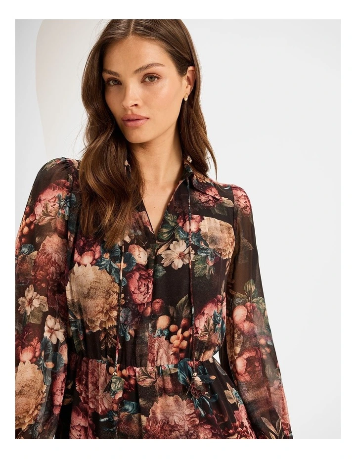 Garden Noir Mini Dress in Black image 4